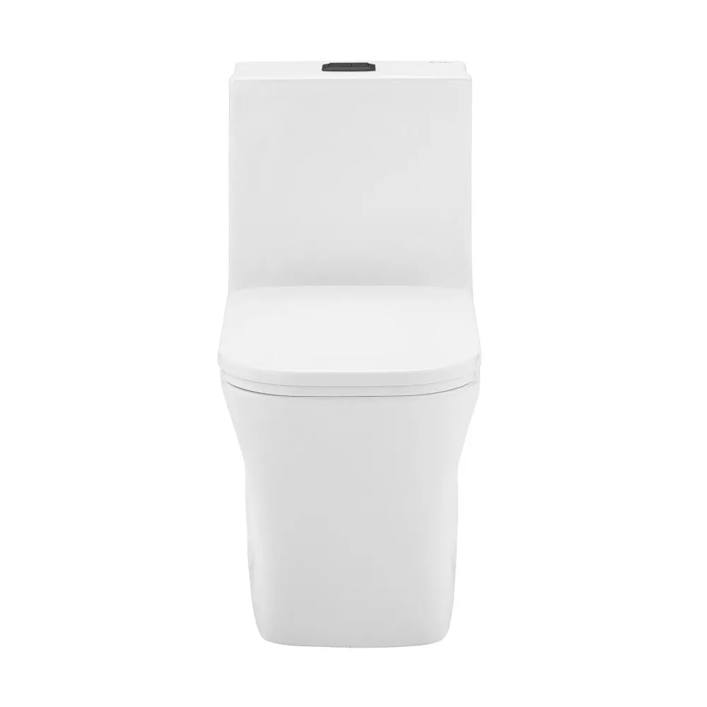 Concorde One Piece Square Toilet Dual Flush, Black Hardware 1.1/1.6 gpf