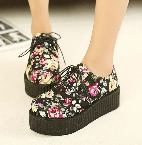 Creepers Shoes Woman plus size 35-41 platform Women Flats Shoes