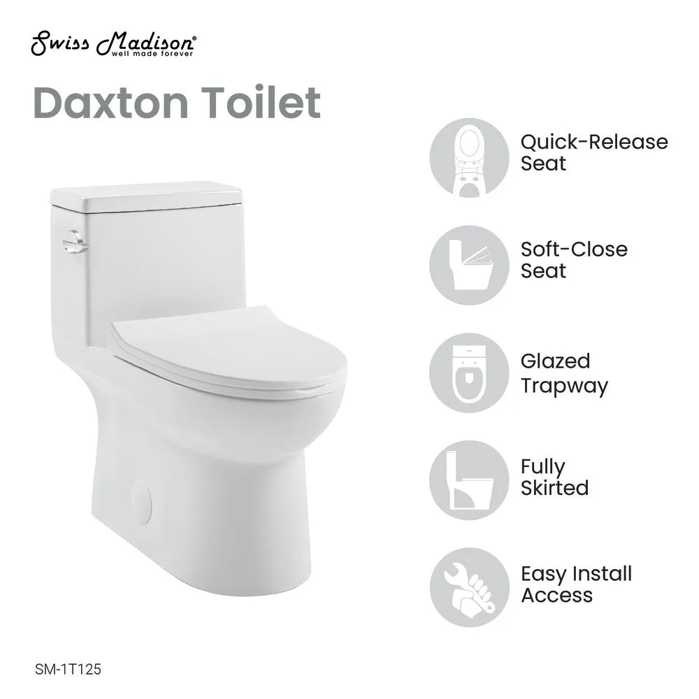 Daxton One-Piece Elongated Left Side Flush Toilet 1.28 gpf