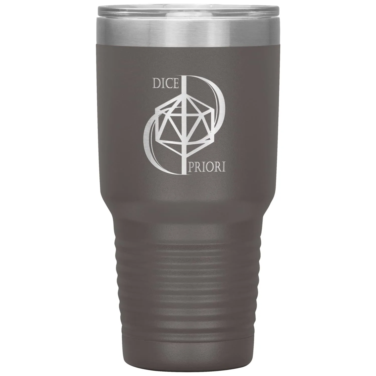 Dice Priori D20 Focus Text Logo 30oz Vacuum Tumbler