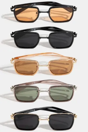 Don't Bother Wire Rectangle Acete Sunglasses (Assorted)