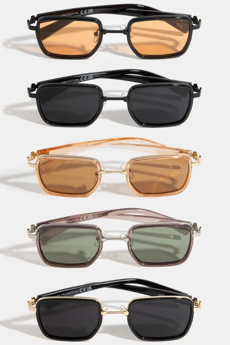Don't Bother Wire Rectangle Acete Sunglasses (Assorted)