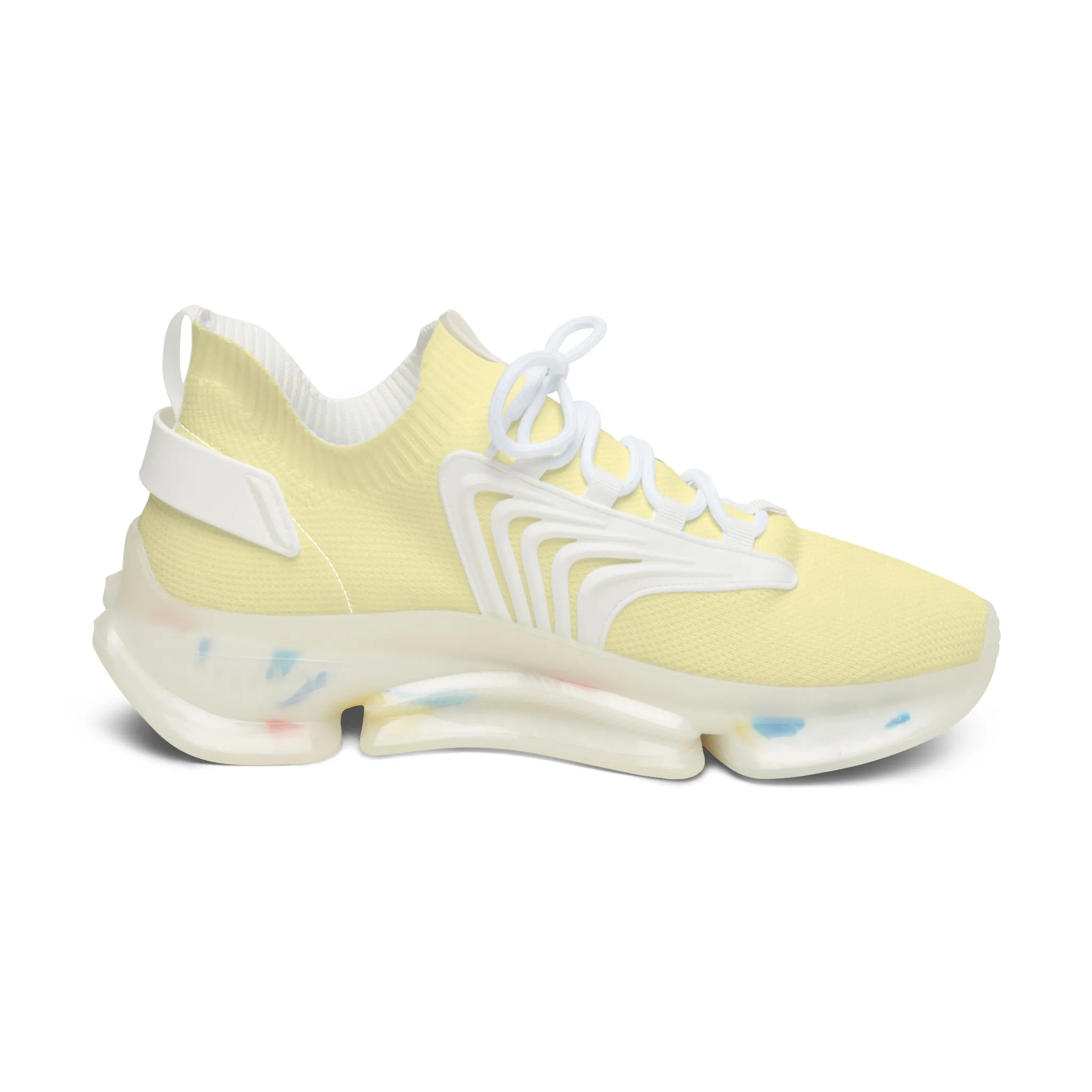 Elegant Women's Mesh Sneakers for Active Lifestyle Pastel Yellow by Margo Makaroff - Personalization Available