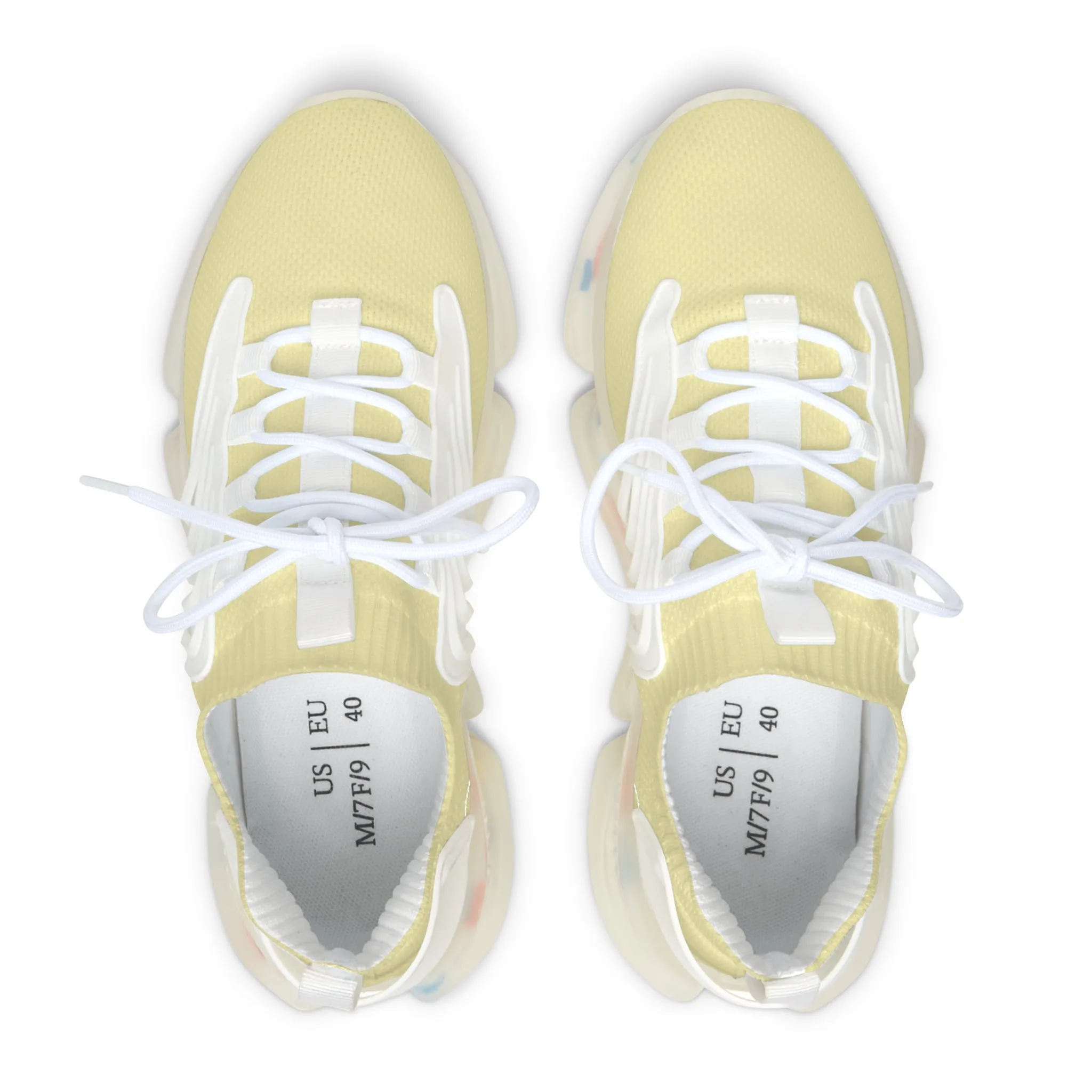 Elegant Women's Mesh Sneakers for Active Lifestyle Pastel Yellow by Margo Makaroff - Personalization Available