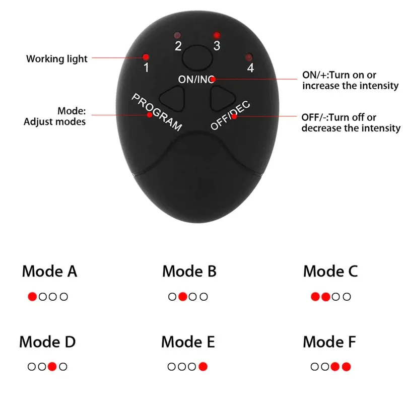 EMS Abdominal Muscle Trainer - Portable 6 Mode Device with 10 Intensity Levels for Abs, Arms, and Hips