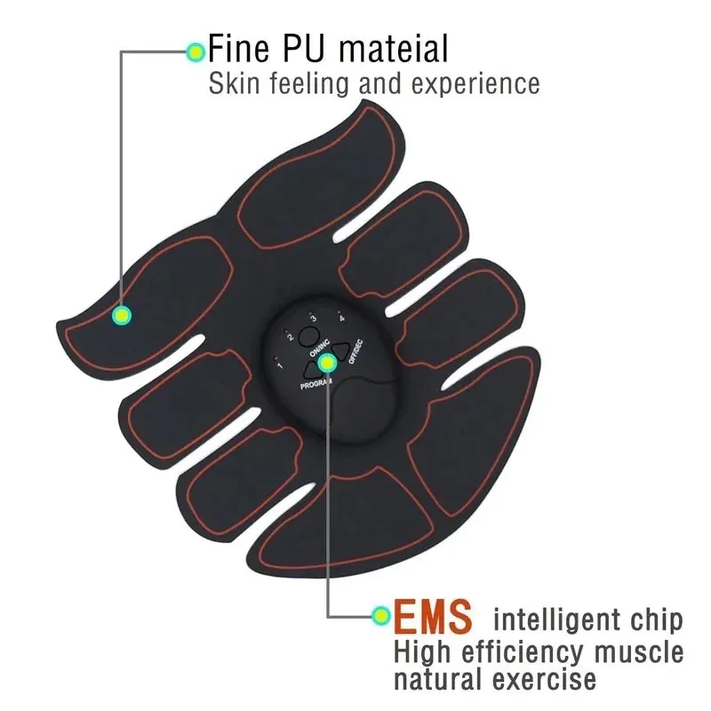 EMS Abdominal Muscle Trainer - Portable 6 Mode Device with 10 Intensity Levels for Abs, Arms, and Hips