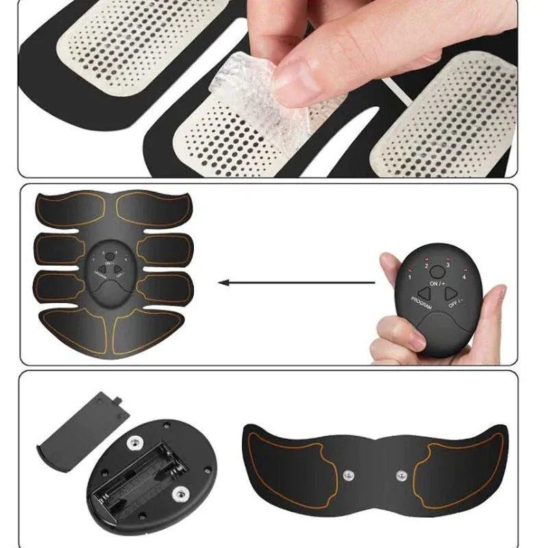 EMS Abdominal Muscle Trainer - Portable 6 Mode Device with 10 Intensity Levels for Abs, Arms, and Hips