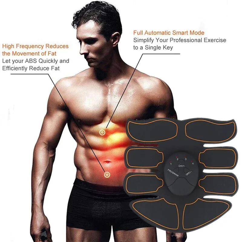 EMS Abdominal Muscle Trainer - Portable 6 Mode Device with 10 Intensity Levels for Abs, Arms, and Hips