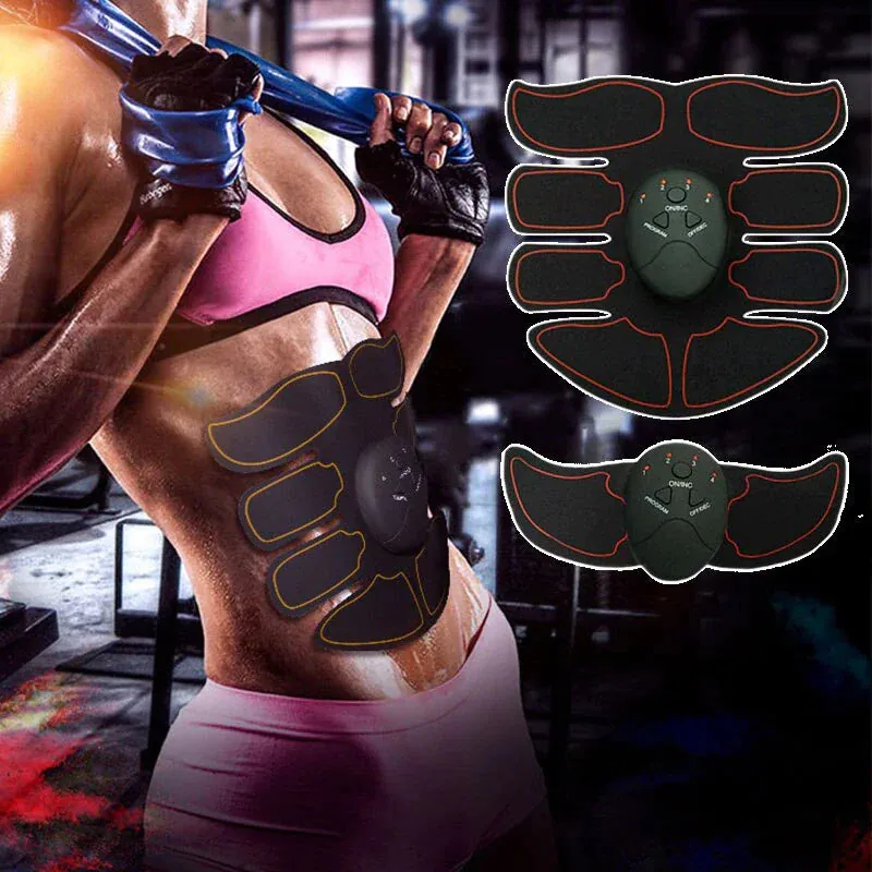 EMS Abdominal Muscle Trainer - Portable 6 Mode Device with 10 Intensity Levels for Abs, Arms, and Hips