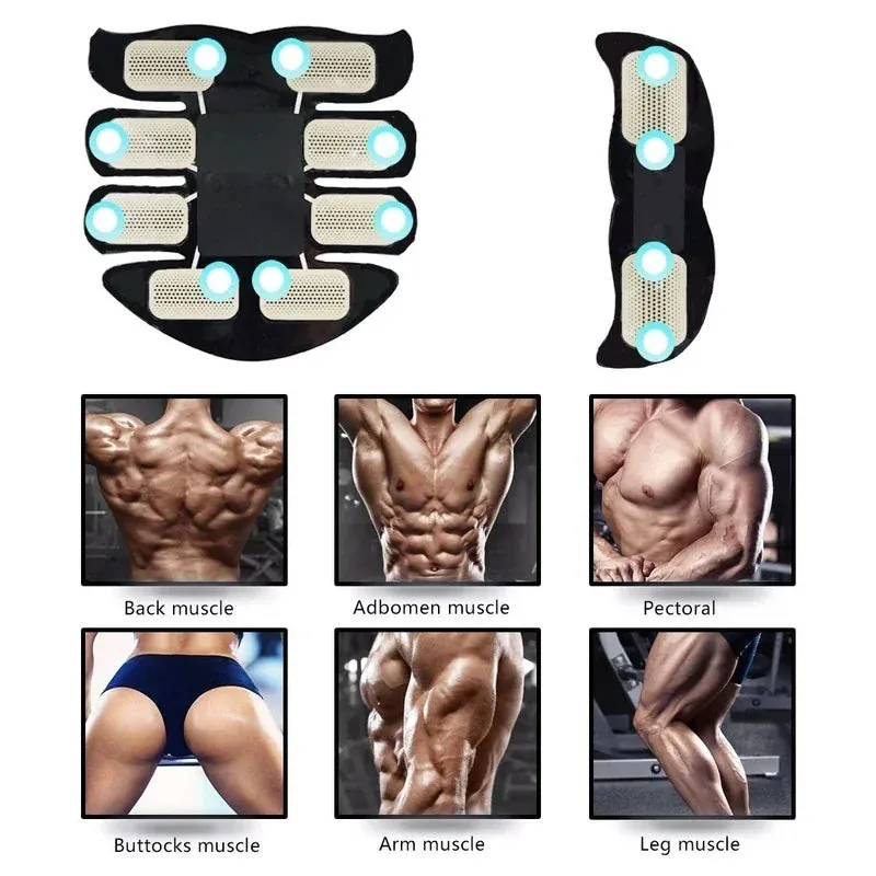 EMS Abdominal Muscle Trainer - Portable 6 Mode Device with 10 Intensity Levels for Abs, Arms, and Hips