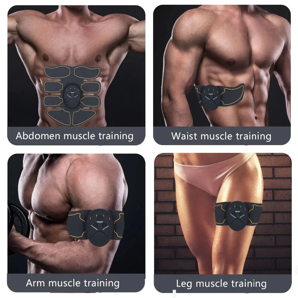 EMS Abdominal Muscle Trainer - Portable 6 Mode Device with 10 Intensity Levels for Abs, Arms, and Hips