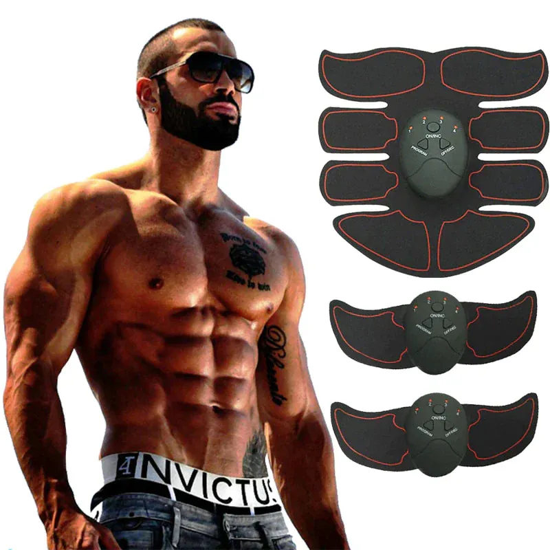 EMS Abdominal Muscle Trainer - Portable 6 Mode Device with 10 Intensity Levels for Abs, Arms, and Hips