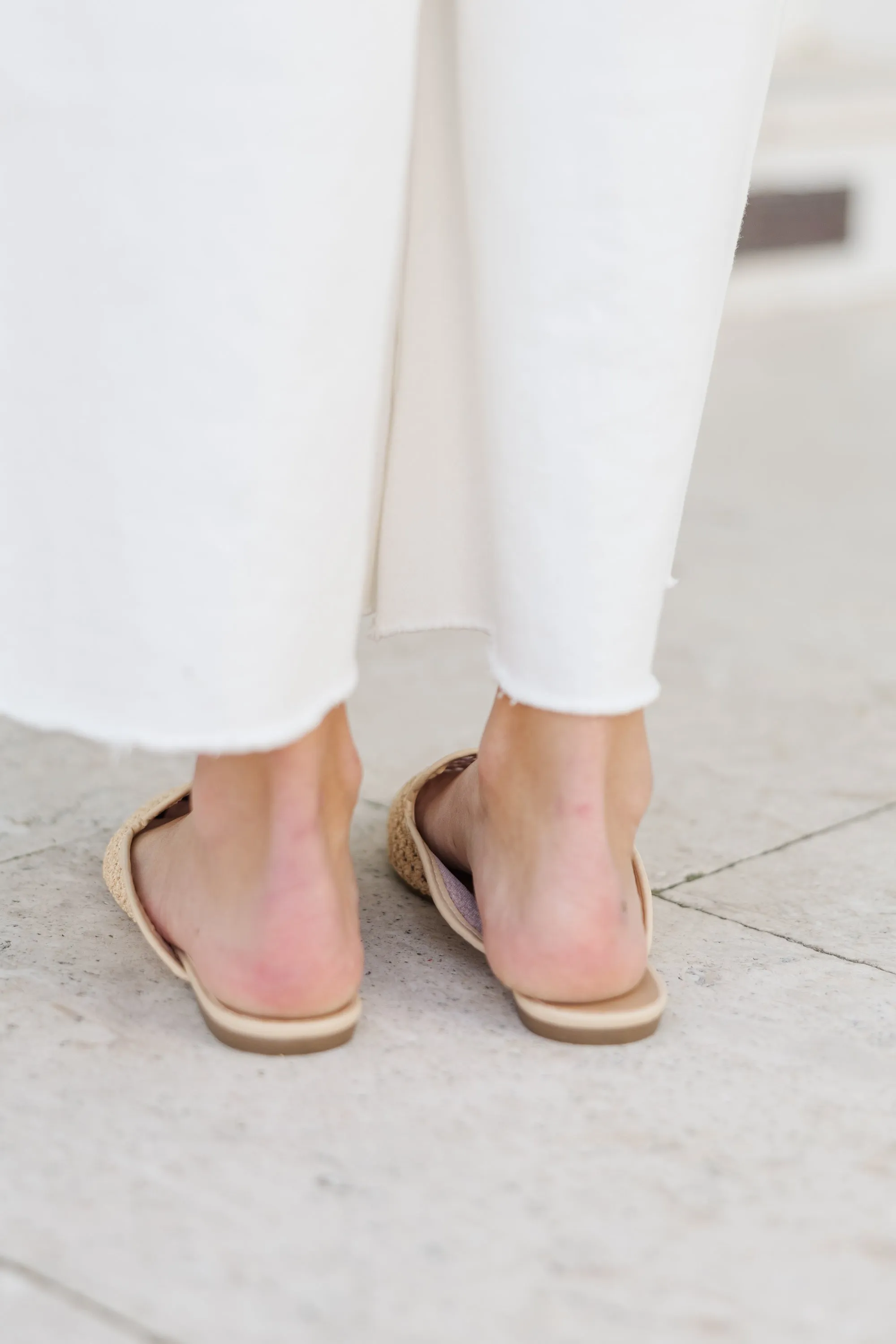 Feel The Love Natural Raffia Flats