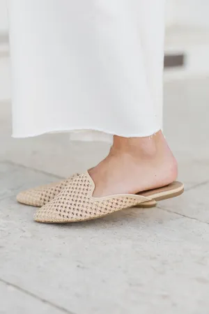 Feel The Love Natural Raffia Flats
