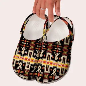 Fleece Unisex Dark Pattern Clog Shoes For Women and Men Native American Style