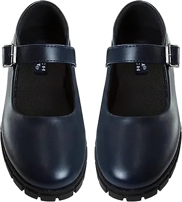French Toast Girls Round Toe Ankle Strap MaryJane School Shoes - Mary Jane Chunky Platform Oxford Dress Shoe Pumps - Black/Navy/Brown (size 12-5 little kid/big kid)