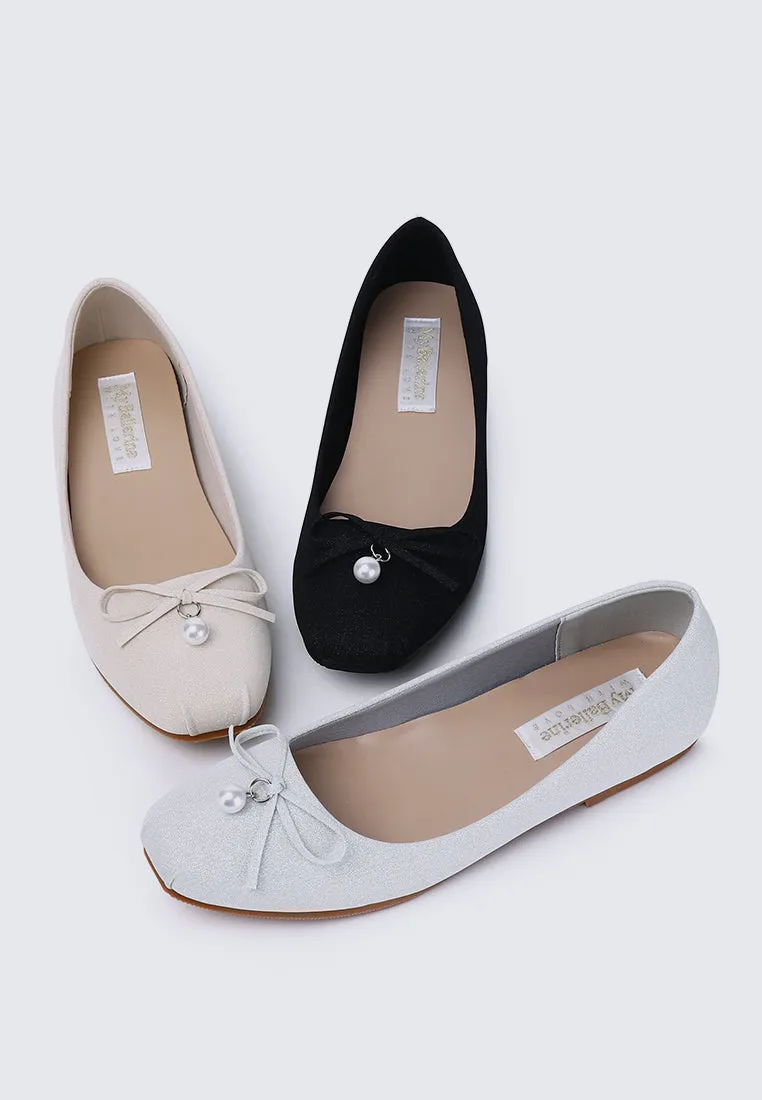 Gem Comfy Ballerina In Silver