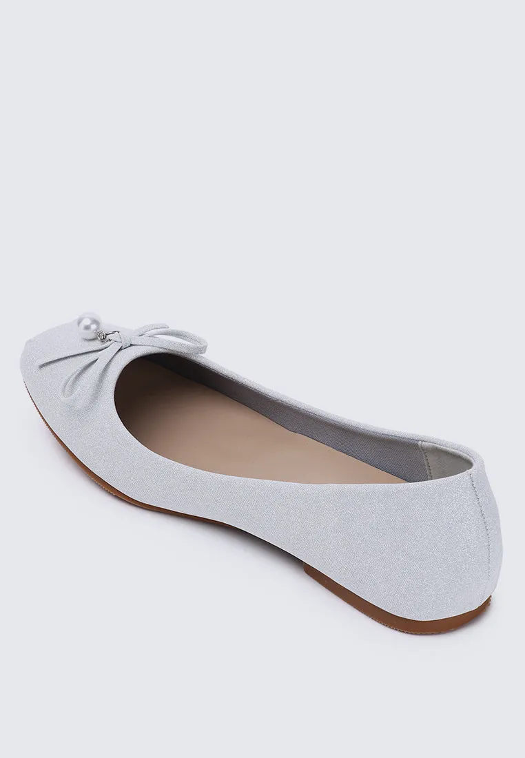 Gem Comfy Ballerina In Silver