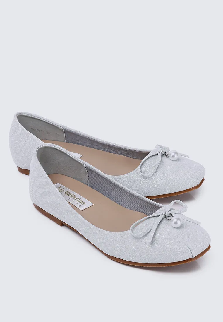 Gem Comfy Ballerina In Silver