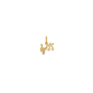 Glossy Music Notes Pendant (14K)