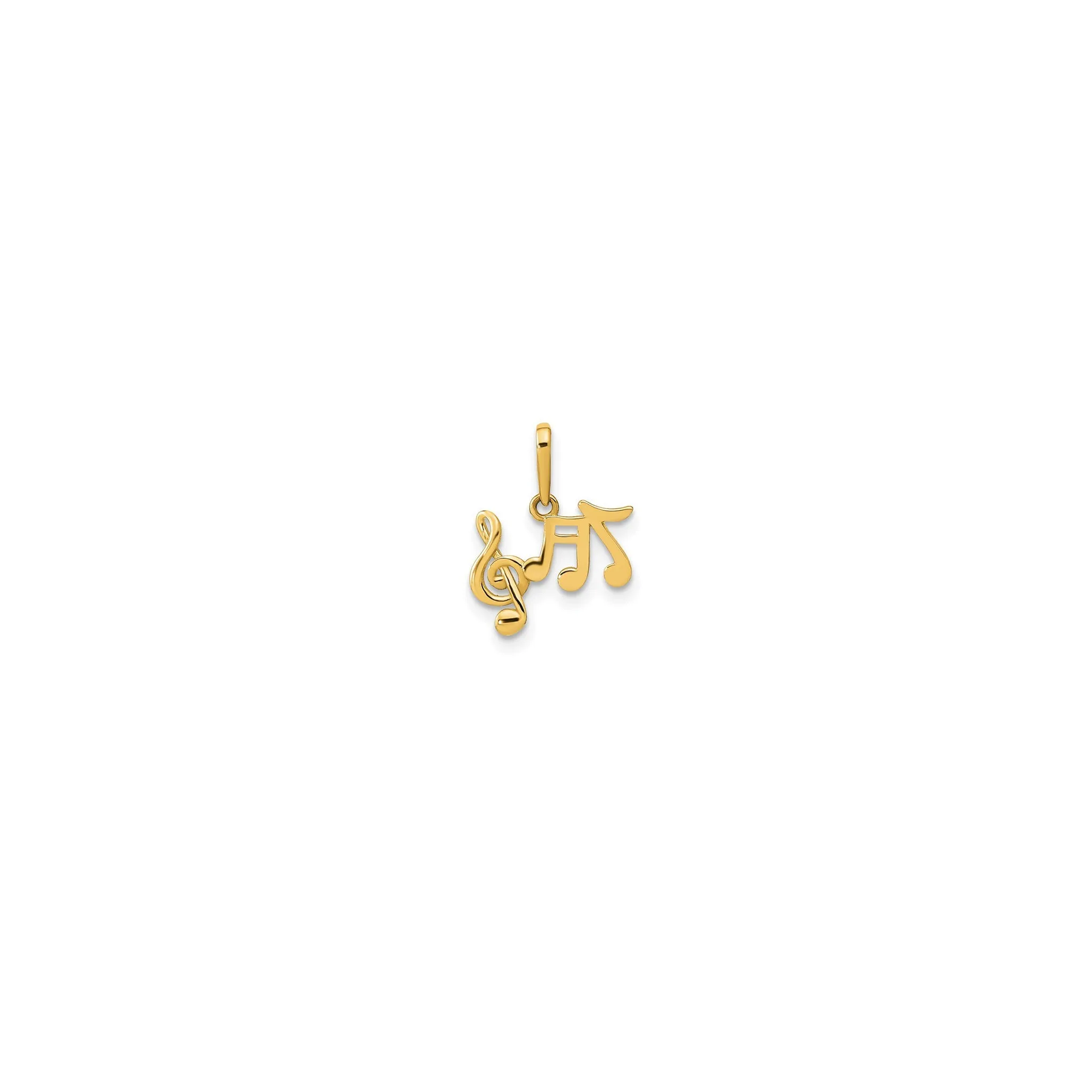 Glossy Music Notes Pendant (14K)