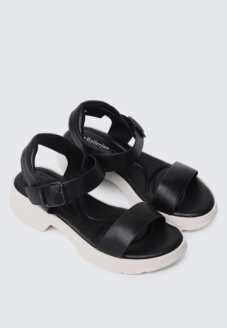 Go Walk Comfy Sandals In Black