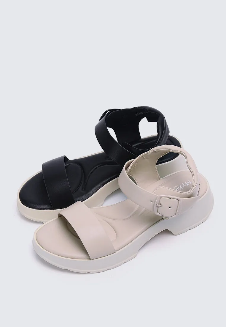 Go Walk Comfy Sandals In Black