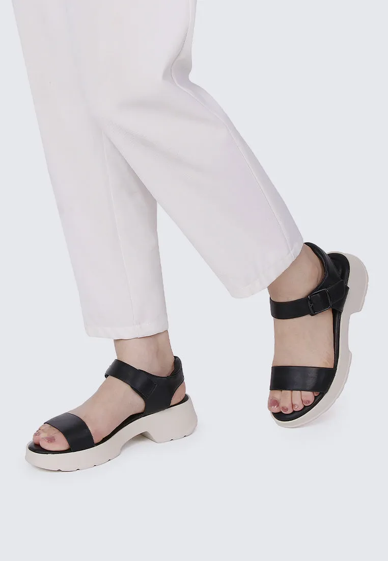 Go Walk Comfy Sandals In Black