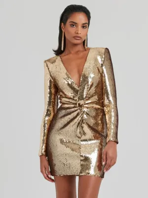 Gold Sequin Mini Dress | Glamorous & Bold | Party-Ready Statement