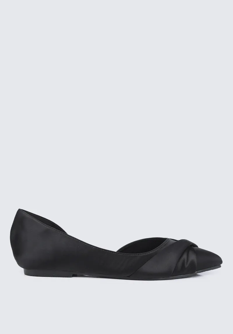 Grace Comfy Ballerina In Black Satin