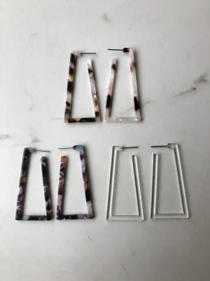 HARLOW Resin Parallelogram Earrings