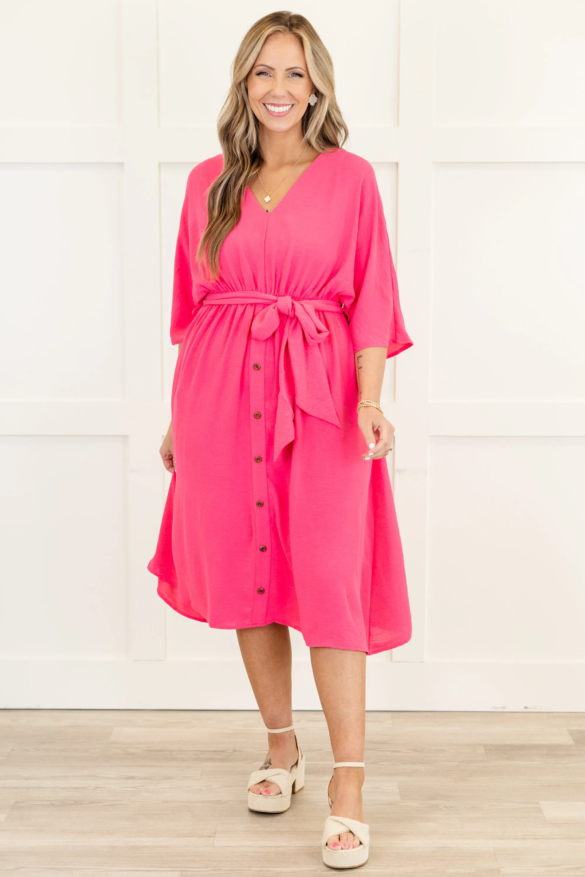 Hopelessly Yours Dress, Hot Pink