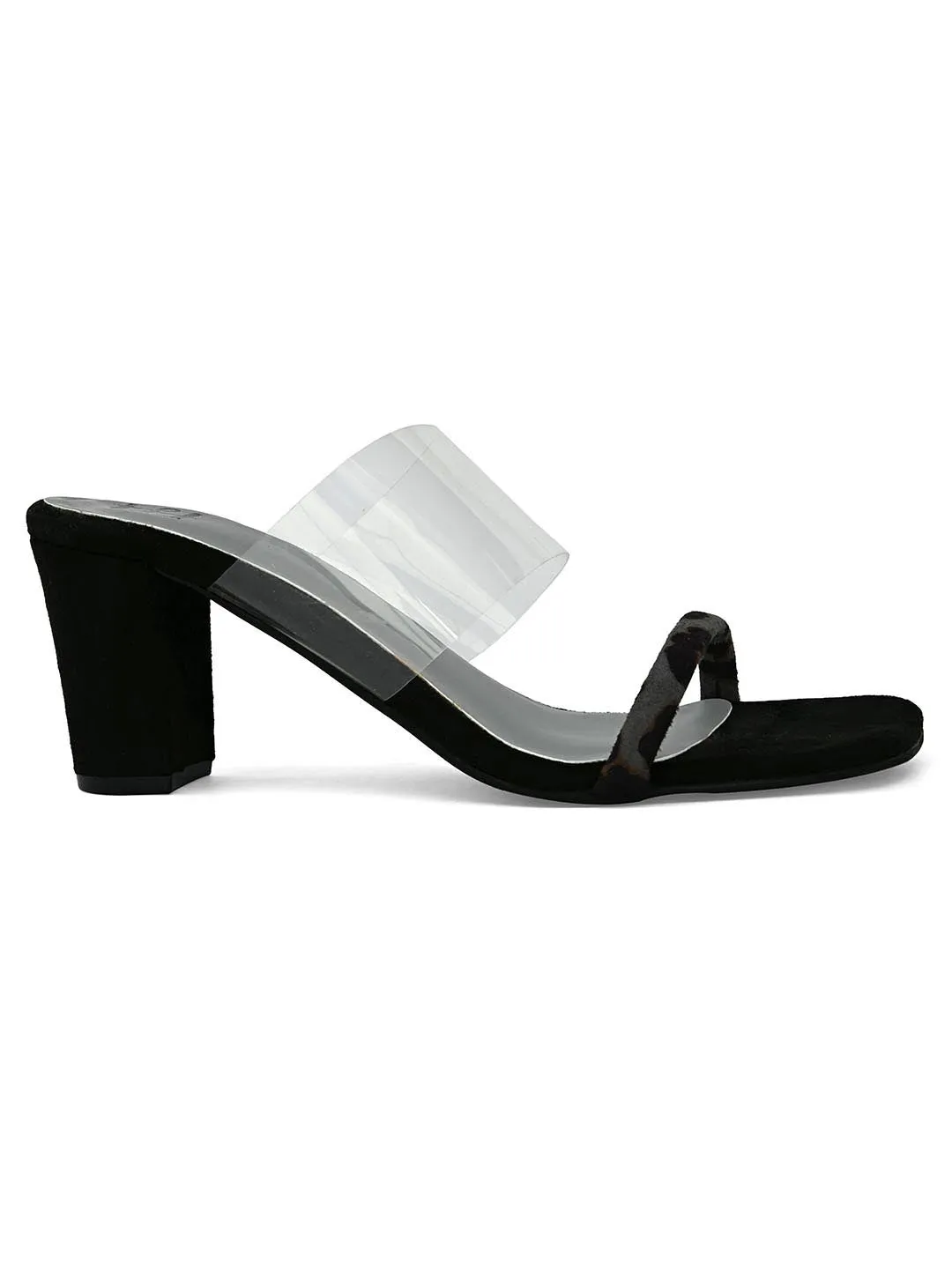 Hydes N Hues Animal Printed Black Block Heels