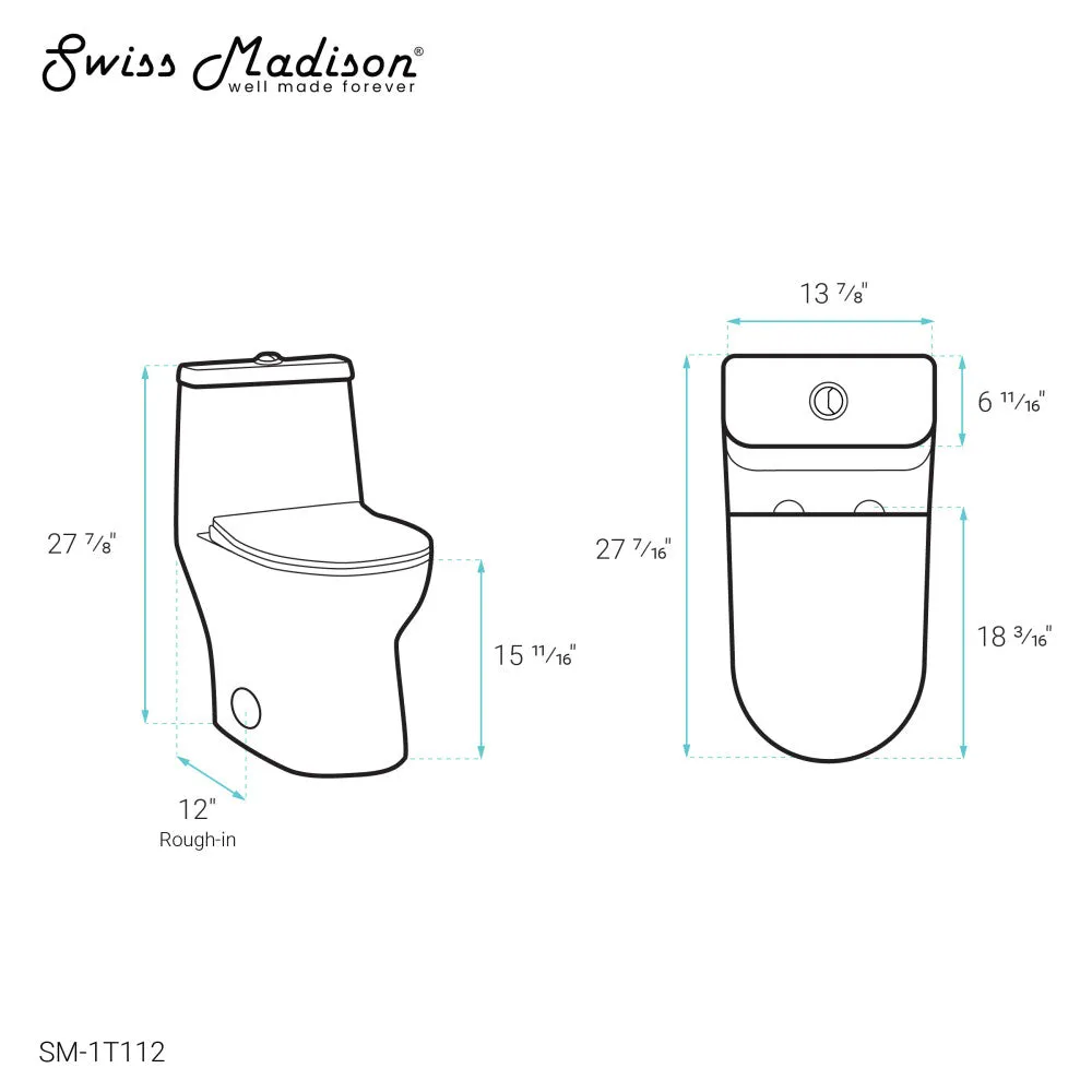 Ivy One-Piece Elongated Toilet Vortex Dual-Flush 1.1/1.6 gpf