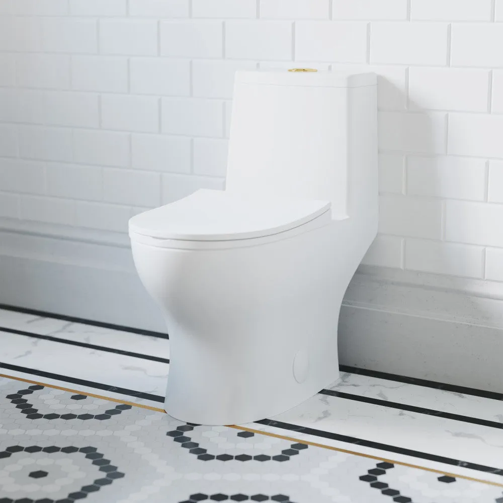 Ivy One Piece Toilet Dual Vortex™ Flush, Brushed Gold Hardware 1.1/1.6 gpf