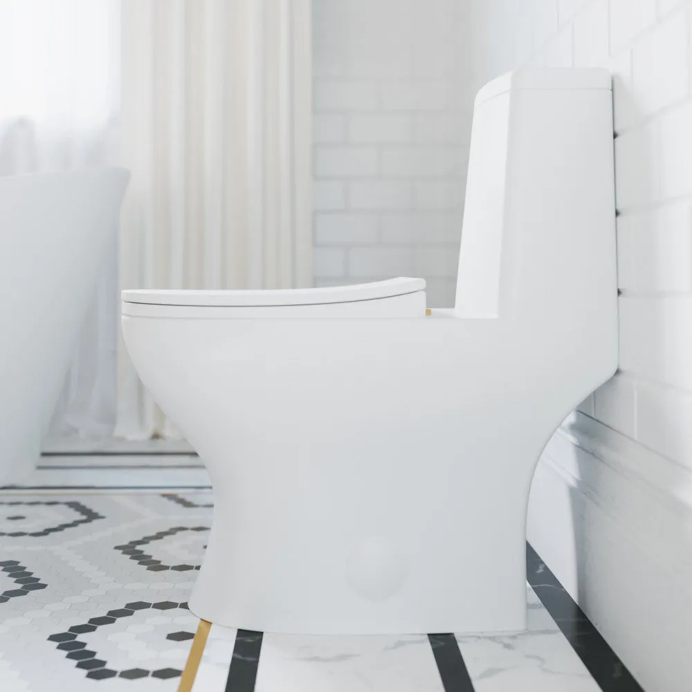 Ivy One Piece Toilet Dual Vortex™ Flush, Brushed Gold Hardware 1.1/1.6 gpf