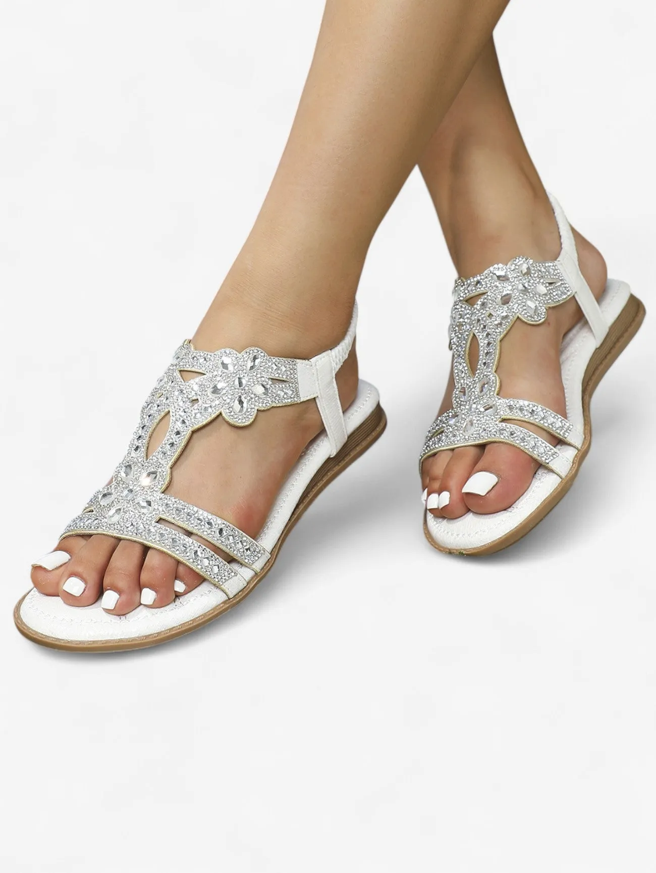 Jada | Women's Flat Summer Slip On Open Toe Sandals