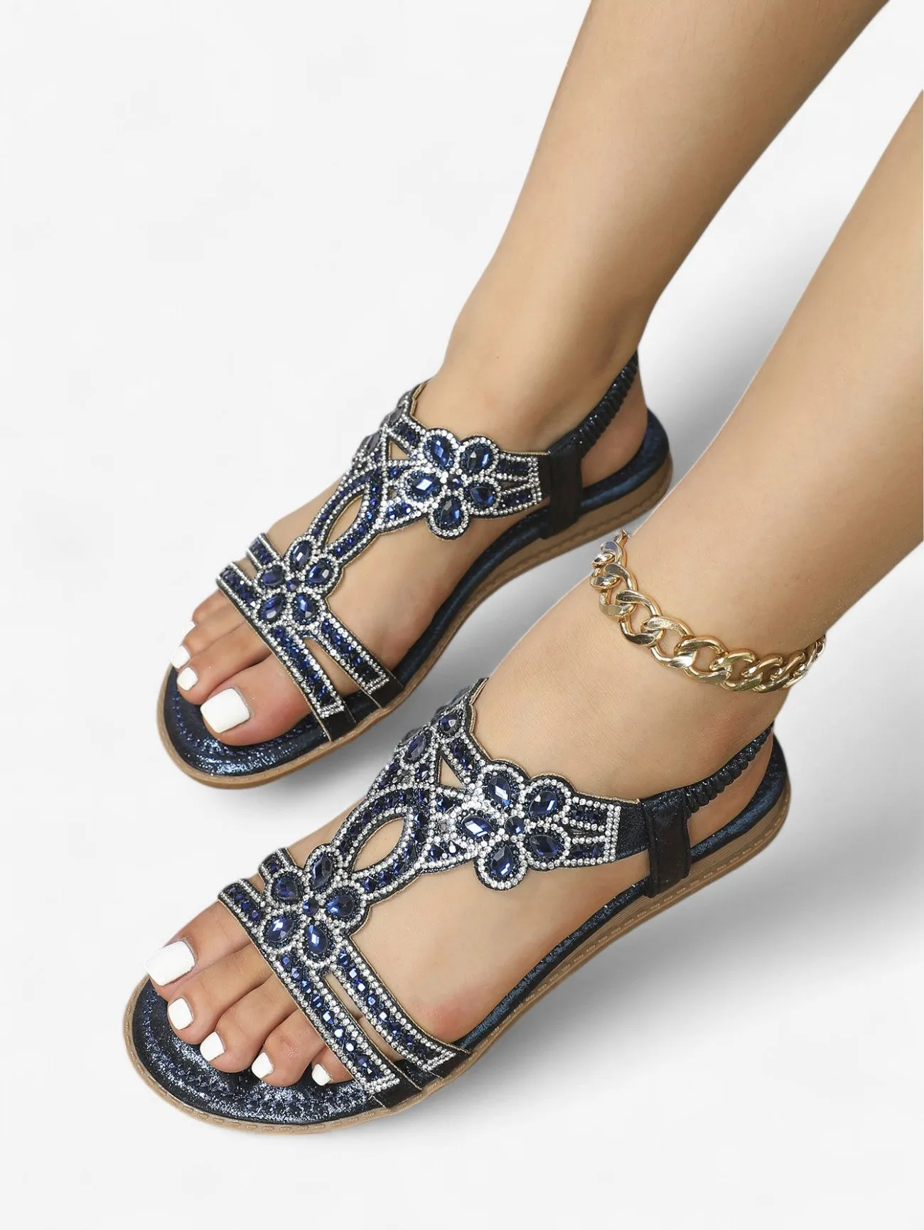 Jada | Women's Flat Summer Slip On Open Toe Sandals