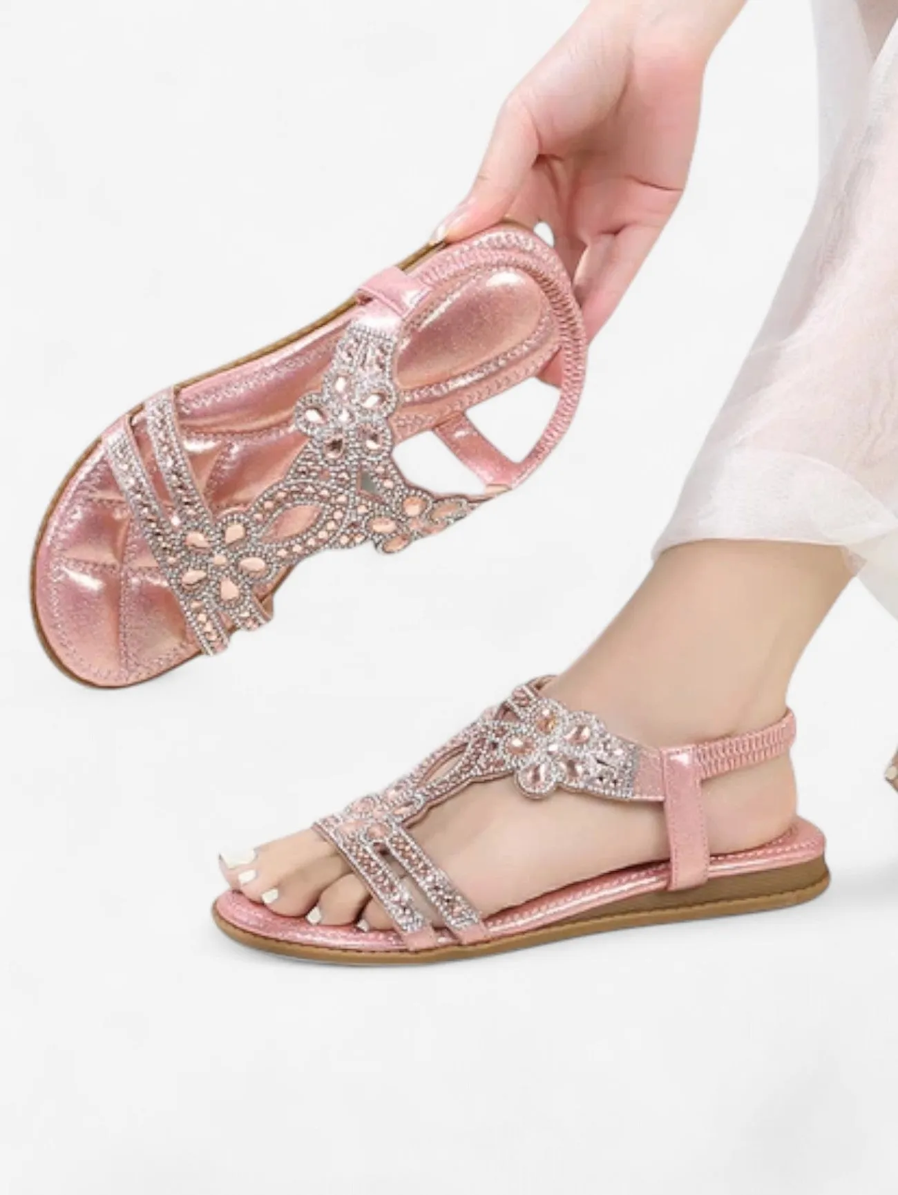 Jada | Women's Flat Summer Slip On Open Toe Sandals