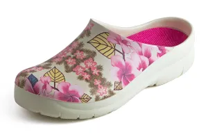 JOLLYS PICTURE CLOGS (open-back), PLUMERIA WHITE