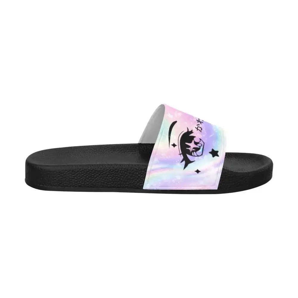 Kawaii Anime Eyes Women’s Slide Sandals for Comfort and Style