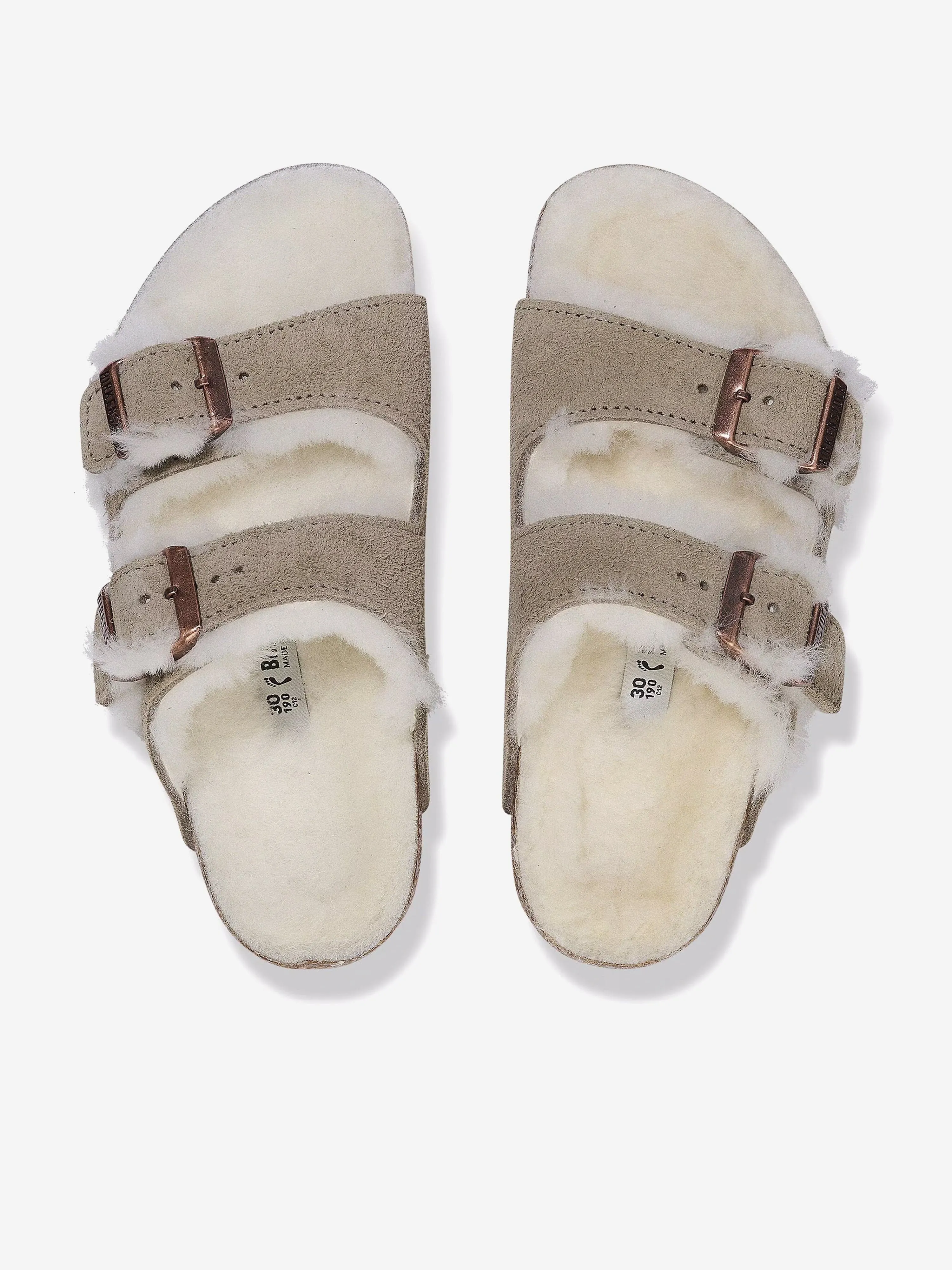 Kids Arizona Shearling Sandals in Beige