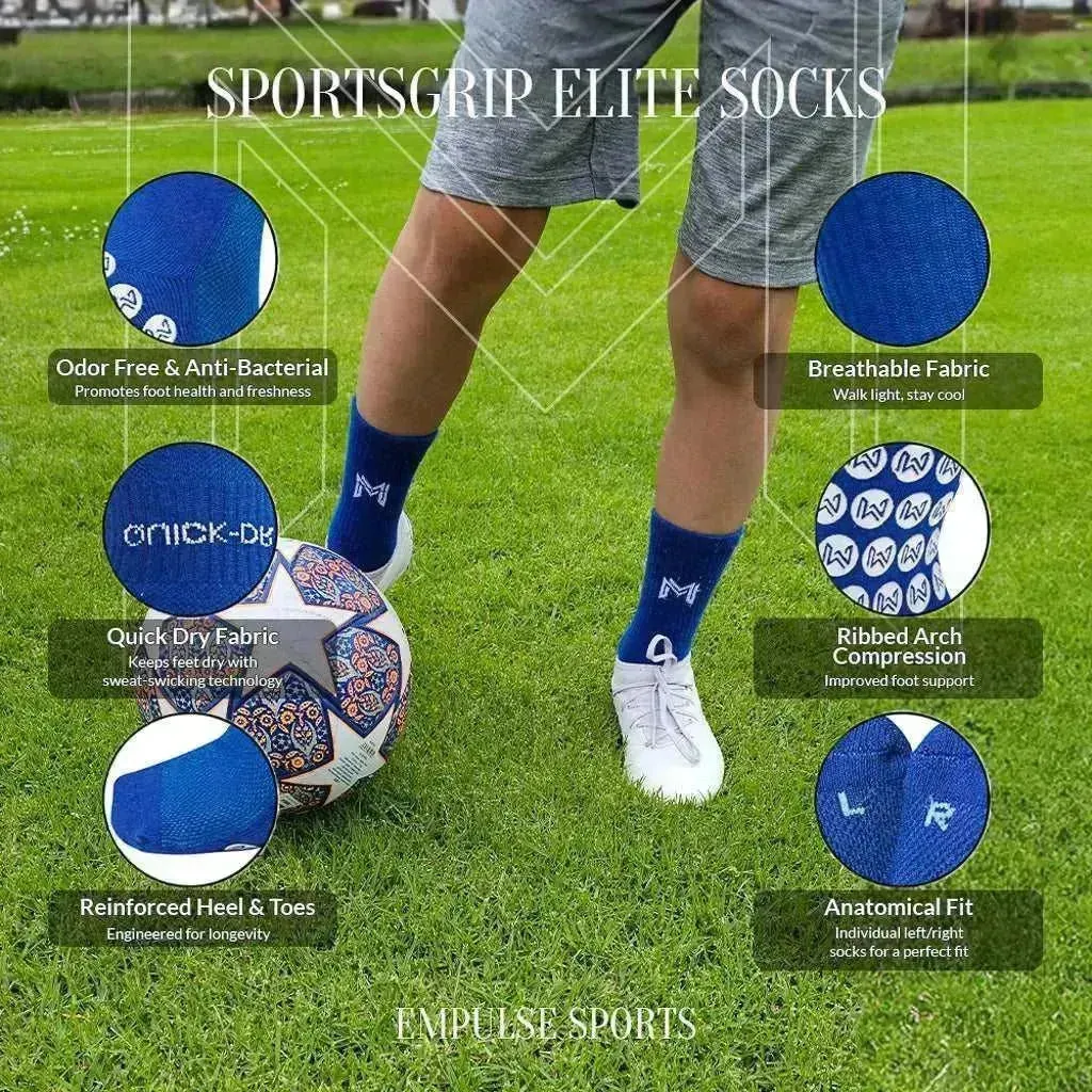 Kids' Grip Socks Elite US 3-6Y Blue