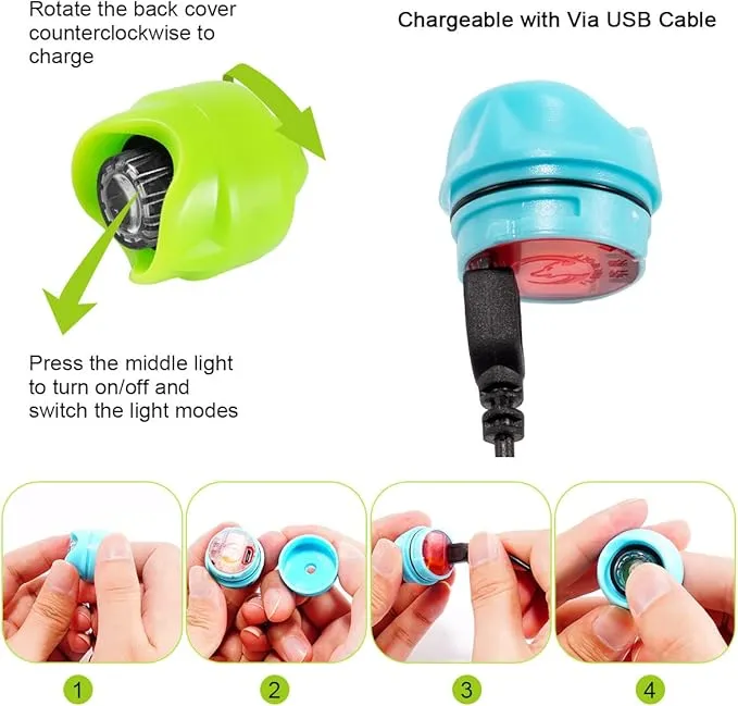 Kitsology 2pcs Rechargeable Lights for Shoes,Headlights Halloween Christmas Outdoor Lights for Adults Light Up Charm, Clip on Clog Headlight Flashlight Lights for Shoes-Blue