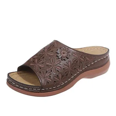 Leather Embroidery Women Sandals