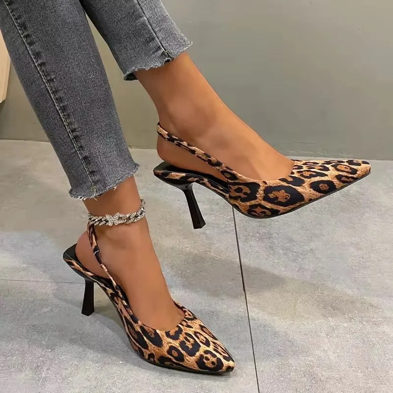 Leopard Slingbacks Heels