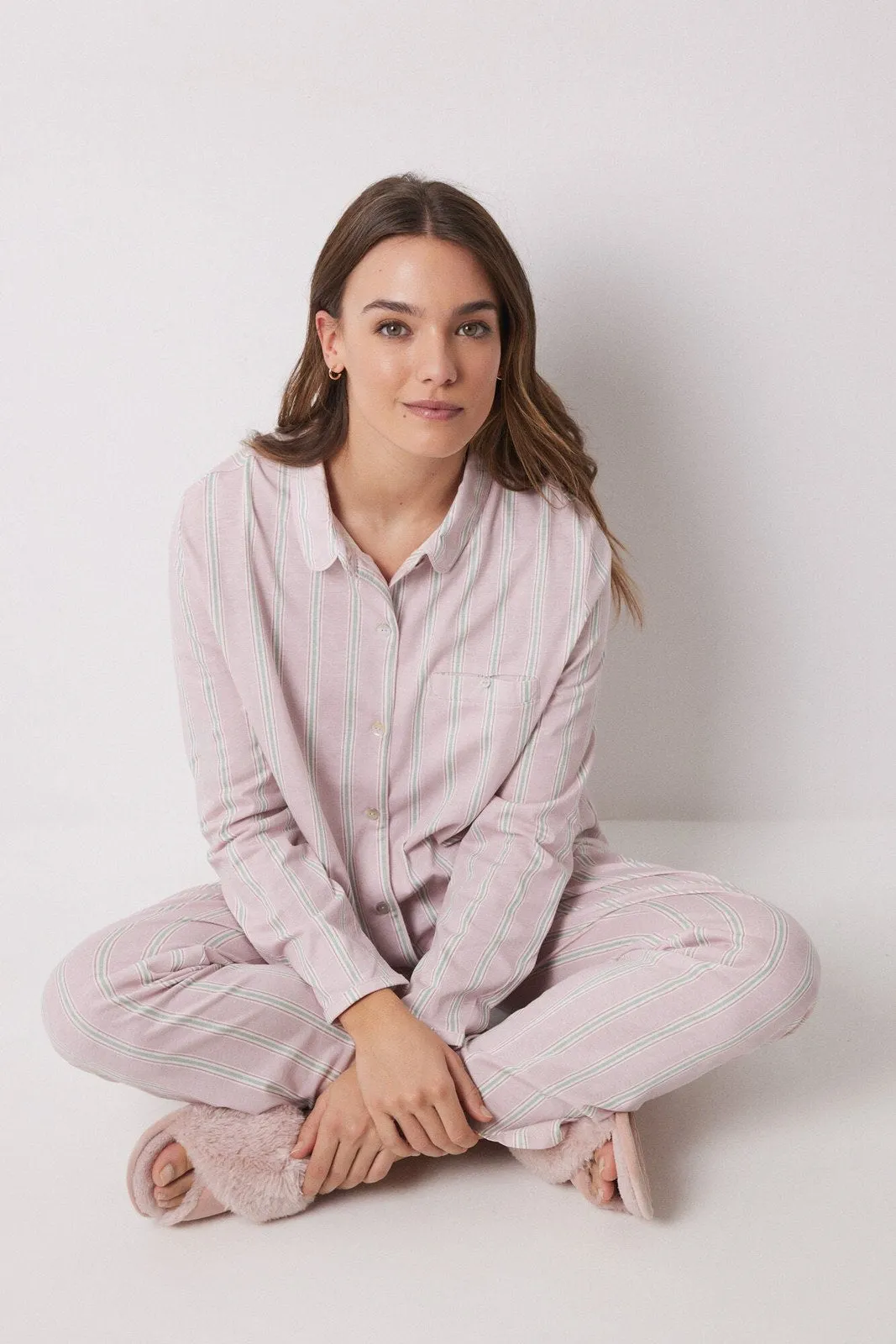 Long Sleeves Masculine Pyjama Set - Orange