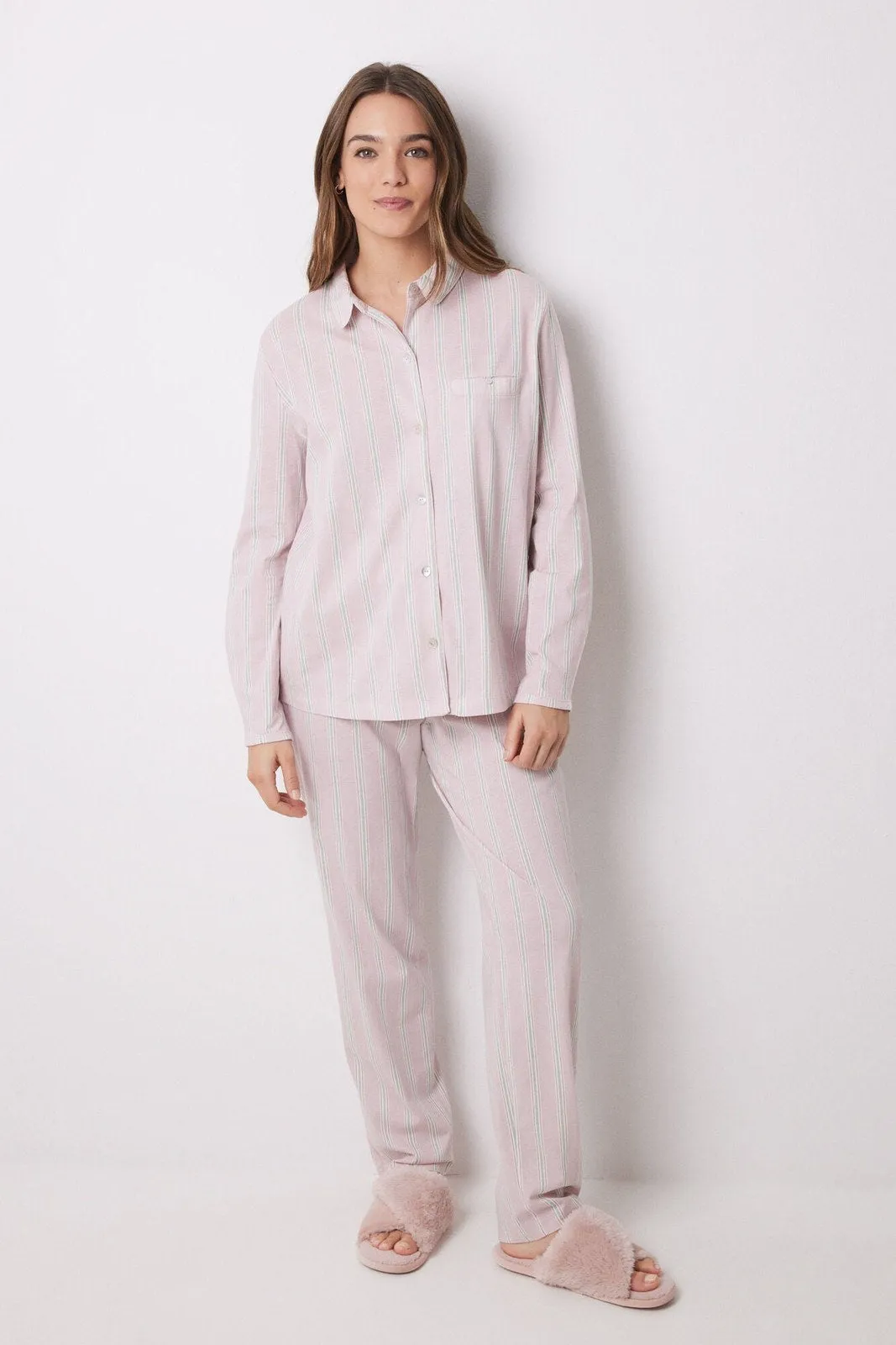 Long Sleeves Masculine Pyjama Set - Orange