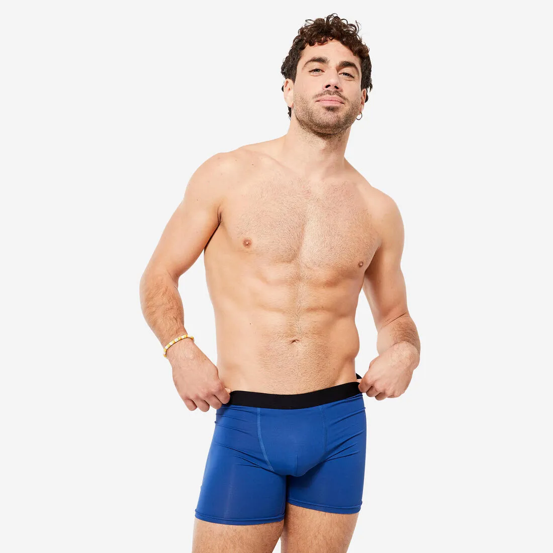 Lot de 3 boxers respirants en microfibre Homme, Bleu foncé