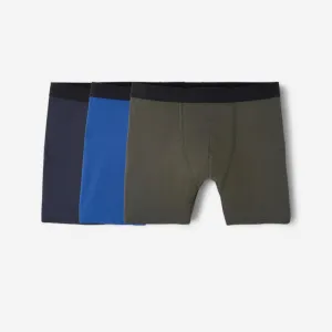 Lot de 3 boxers respirants en microfibre Homme, Bleu foncé